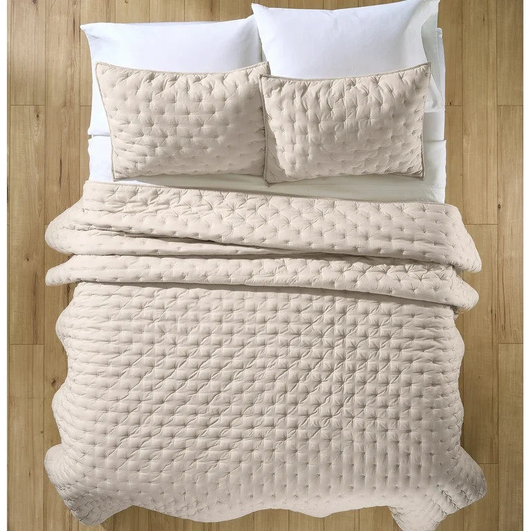 Better Homes & Gardens Beige Chambray Quilt, Full/Queen | Walmart (US)