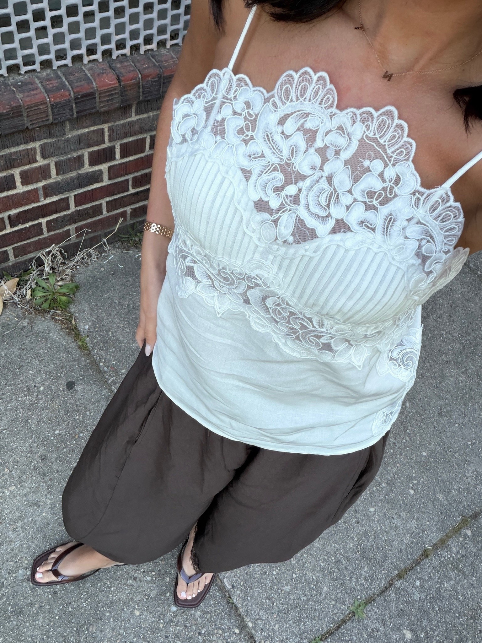 Spring outfit 🤍 Wearing size S tank, size S lace hem pants, sandals fit TTS 


spring fashion, spring style, weekend outfit, date night outfit, summer outfit, mom outfit, postpartum outfit 

#LTKmomlife #LTKSeasonal #LTKootd