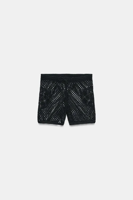 CUTWORK KNIT SHORTS | Zara UK