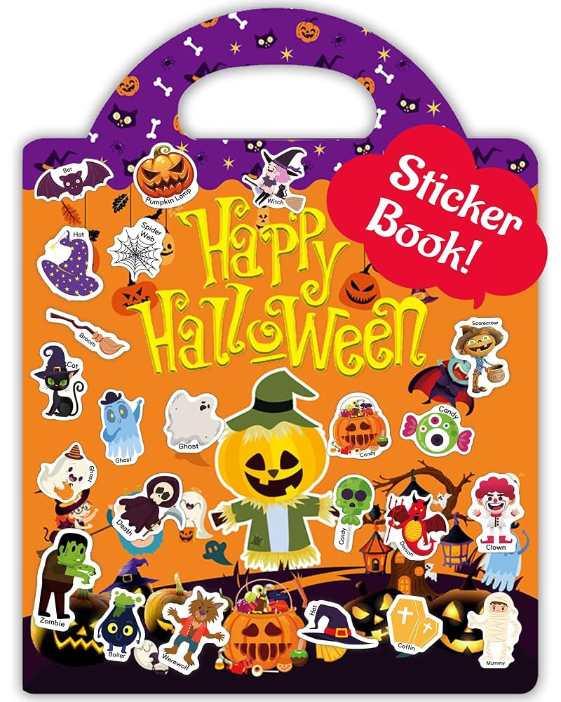 Halloween Sticker Books for Kids, Reusable Sticker Books for Toddlers 1-3, 2-4, Halloween Travel ... | Amazon (US)