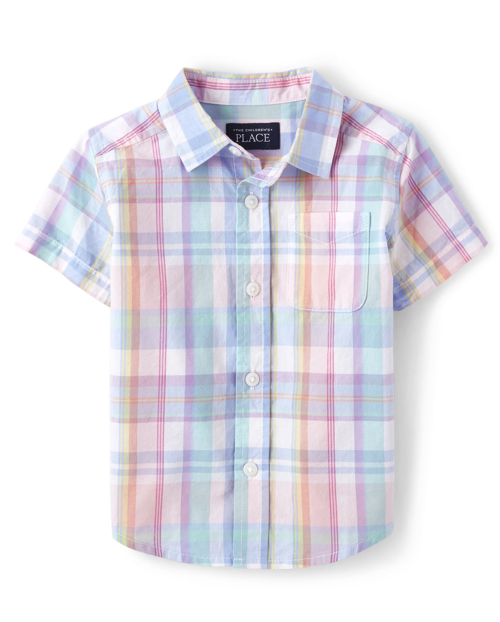 Baby And Toddler Boys Plaid Poplin Button Down Shirt - rose pottery | The Children's Place