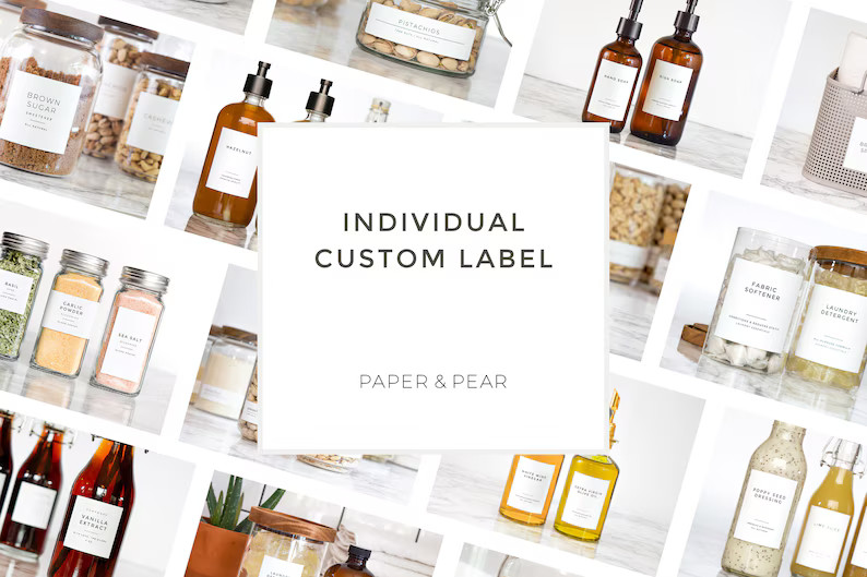 Individual Custom Label - Spice, Pantry, and Home/Bath Organization Labels | Etsy (US)