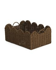 Large Paper Rectangular Basket With Scallop Accent | TJ Maxx