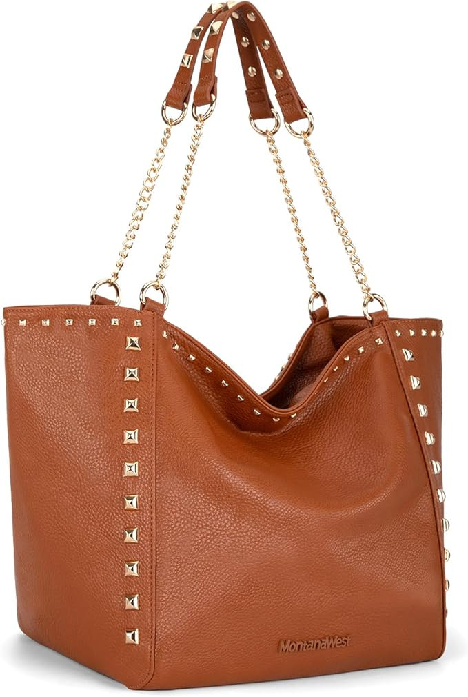 Montana West Large Tote Bag for Women Oversized Shoulder Purses with Chain Handbags | Amazon (US)