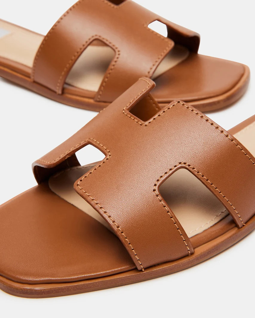 HADYN Cognac Leather Sandal | Women's Designer Sandals | Steve Madden (US)