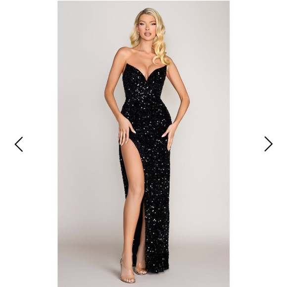 MODA glam dita Black Sequin Evening Gown | Poshmark