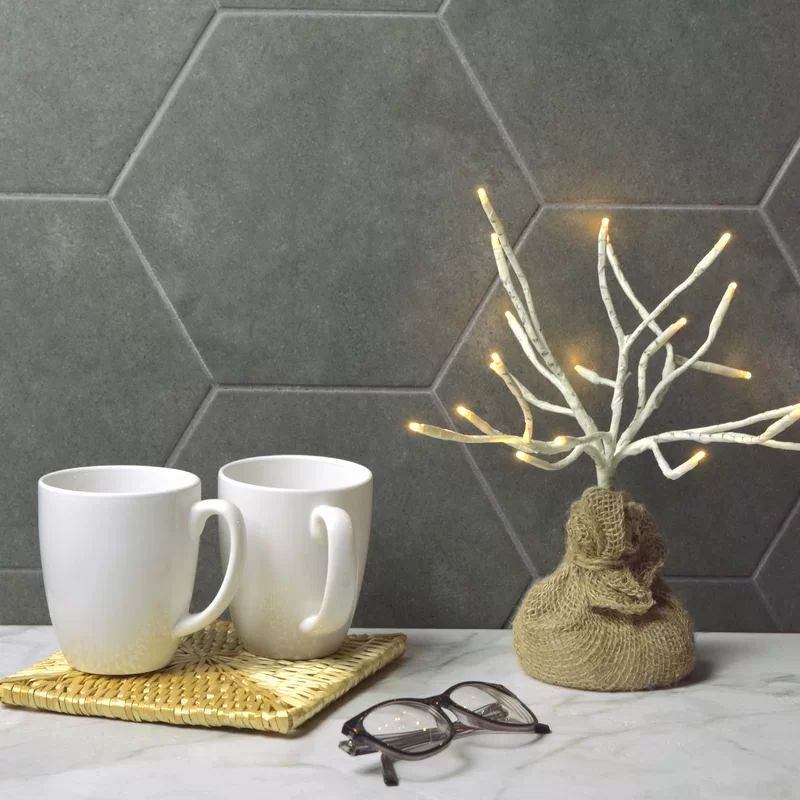 Charcoal Gray Annata 9" x 10" Porcelain Mosaic Tile | Wayfair North America