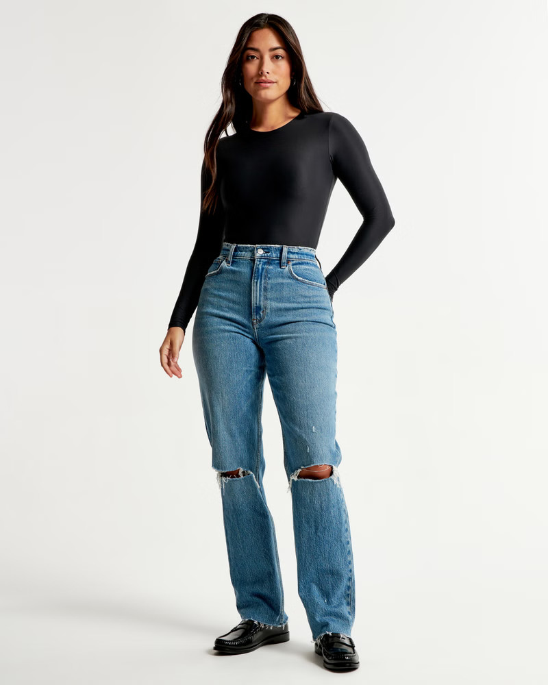 Curve Love Ultra High Rise 90s Straight Jean | Abercrombie & Fitch (US)