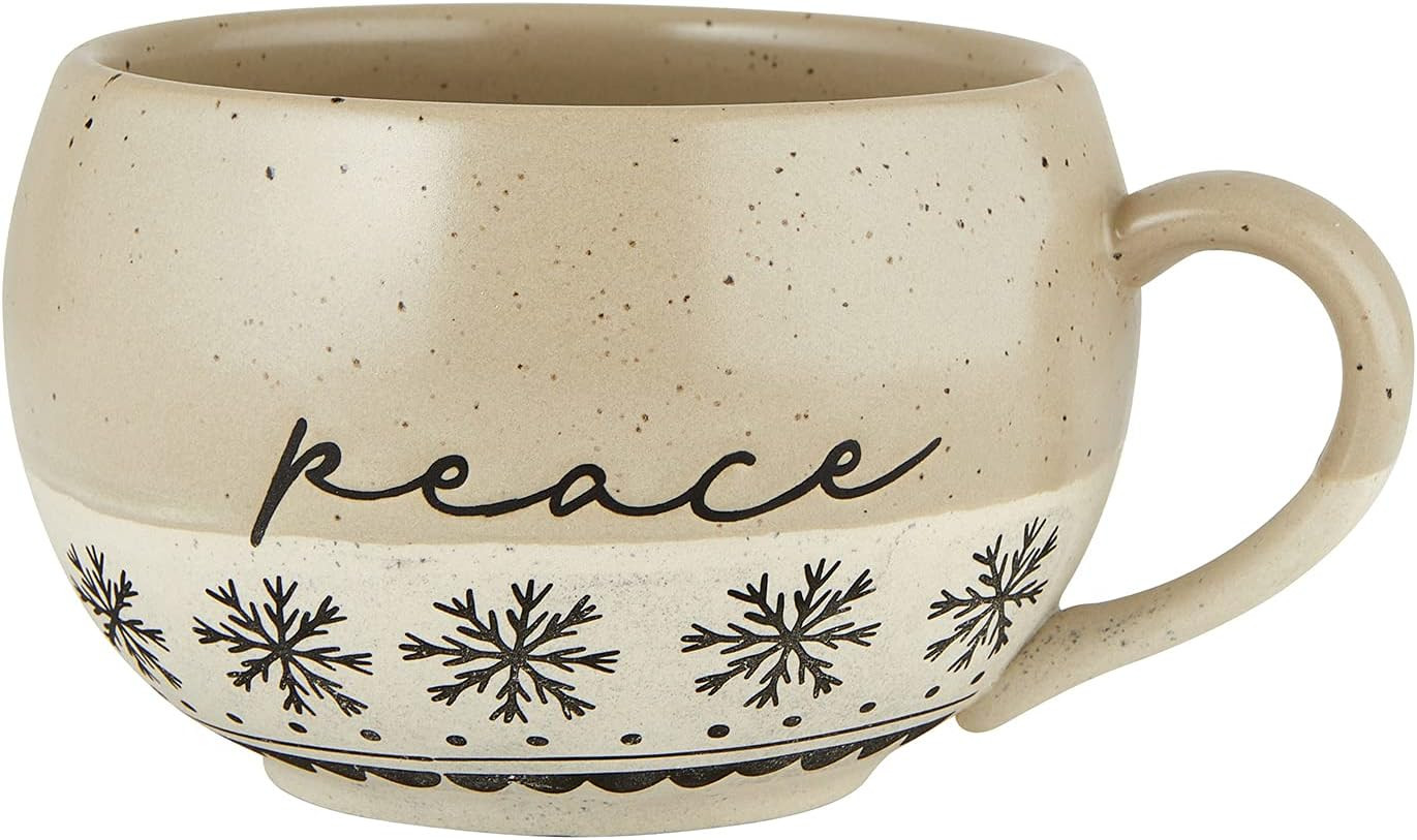 Faithworks Scandi Christmas Mugs - Handcrafted Jumbo Stoneware Holiday Mug for Coffee or Soup, 16-Ounce, Peace | Amazon (US)