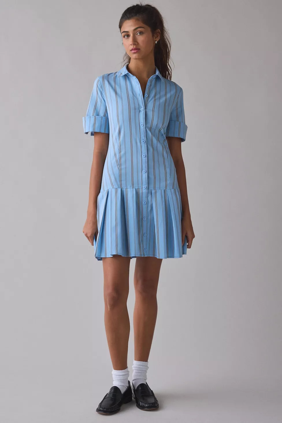 BDG Special Treatment Drop Waist Short Sleeve Shirt Mini Dress | Urban Outfitters (US and RoW)