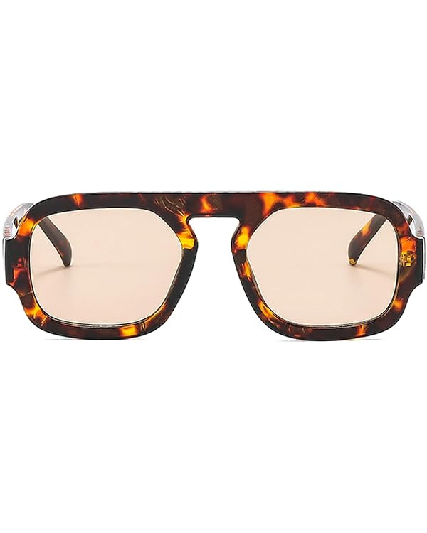 Retro Square Sunglasses Women Fashion Gradient Shades UV400 Men Punk Blue Green Sun Glasses N47 | Amazon (US)