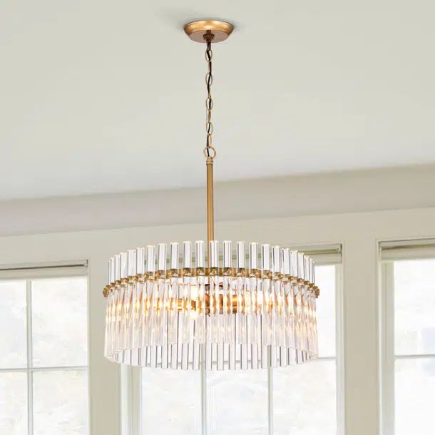 Kaan 5 - Light Glass Dimmable Drum Chandelier | Wayfair North America