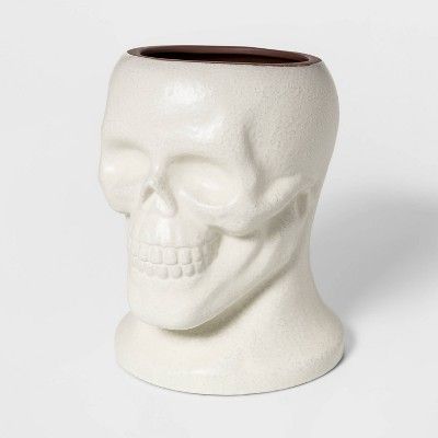 8.8" x 7.2" Terracotta Skull Shaped Vase White - Threshold™ | Target