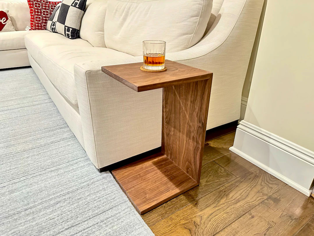 Sofa C Table for Sofa Couch C Table for Couch Wood Sofa Side Table Wood Couch Side Table Small Co... | Etsy (US)