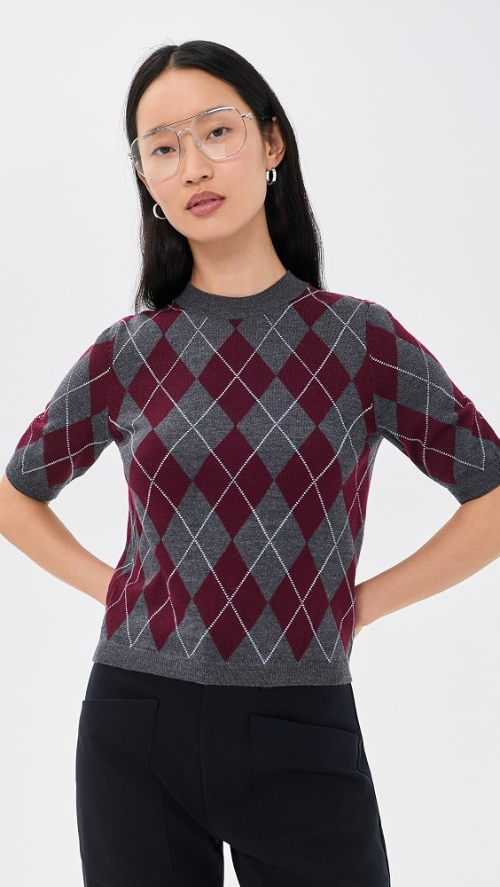 Fitted Crew Argyle Pullover | Shopbop