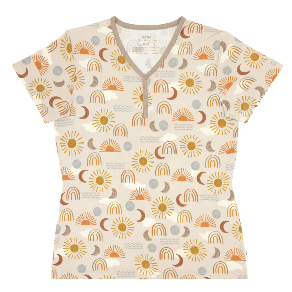 Desert Sunrise Women's Short Sleeve Pajama Top | Little Sleepies