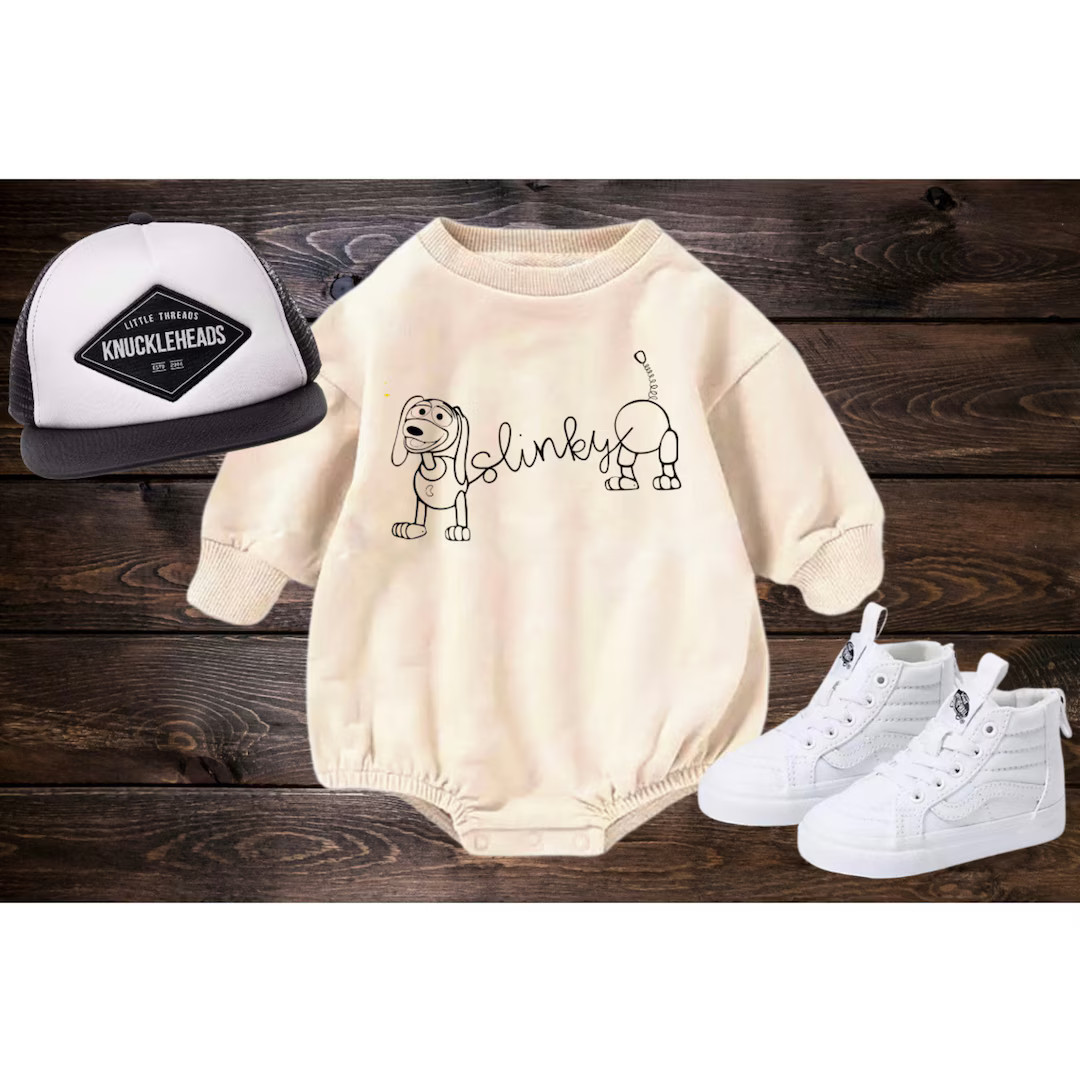 Slinky Dog, Sweatshirt Bubble Romper, Tshirt Bubble Romper, Tees, Baby, Toddler, Matching - Etsy | Etsy (US)
