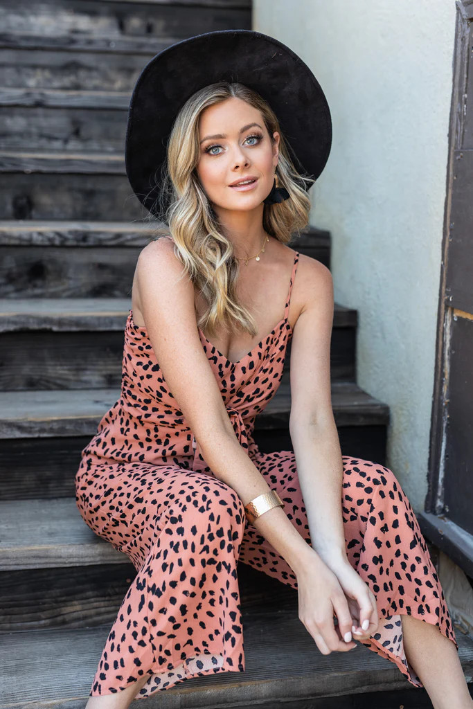 Call Of The Wild Rust Orange Cheetah Crop Jumpsuit | The Mint Julep Boutique