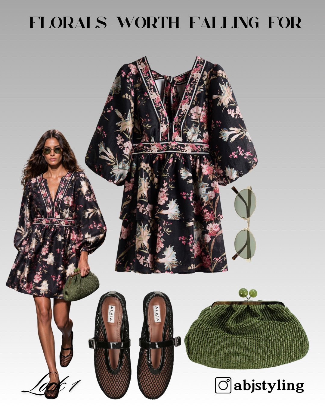 A dark floral dress is the perfect alternative to predictable summer pastels. I paired this statement mini with sheer Mary Jane flats, round sunglasses and an olive woven clutch for an elevated garden-party or dinner look.

Styling tip: When the dress has a bold print and voluminous sleeves, keep the accessories streamlined and tonal to maintain balance.

Shop this look on LTK.

#LTKuk #LTKsummer #LTKeurope