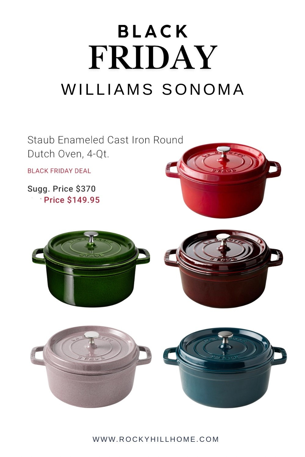 Black Friday Deal from Williams Sonoma! Staub enameled cast iron round dutch oven $220 off ! Up to 55% off other Staub Cookware 

#LTKSaleAlert #LTKHome #LTKfoodie