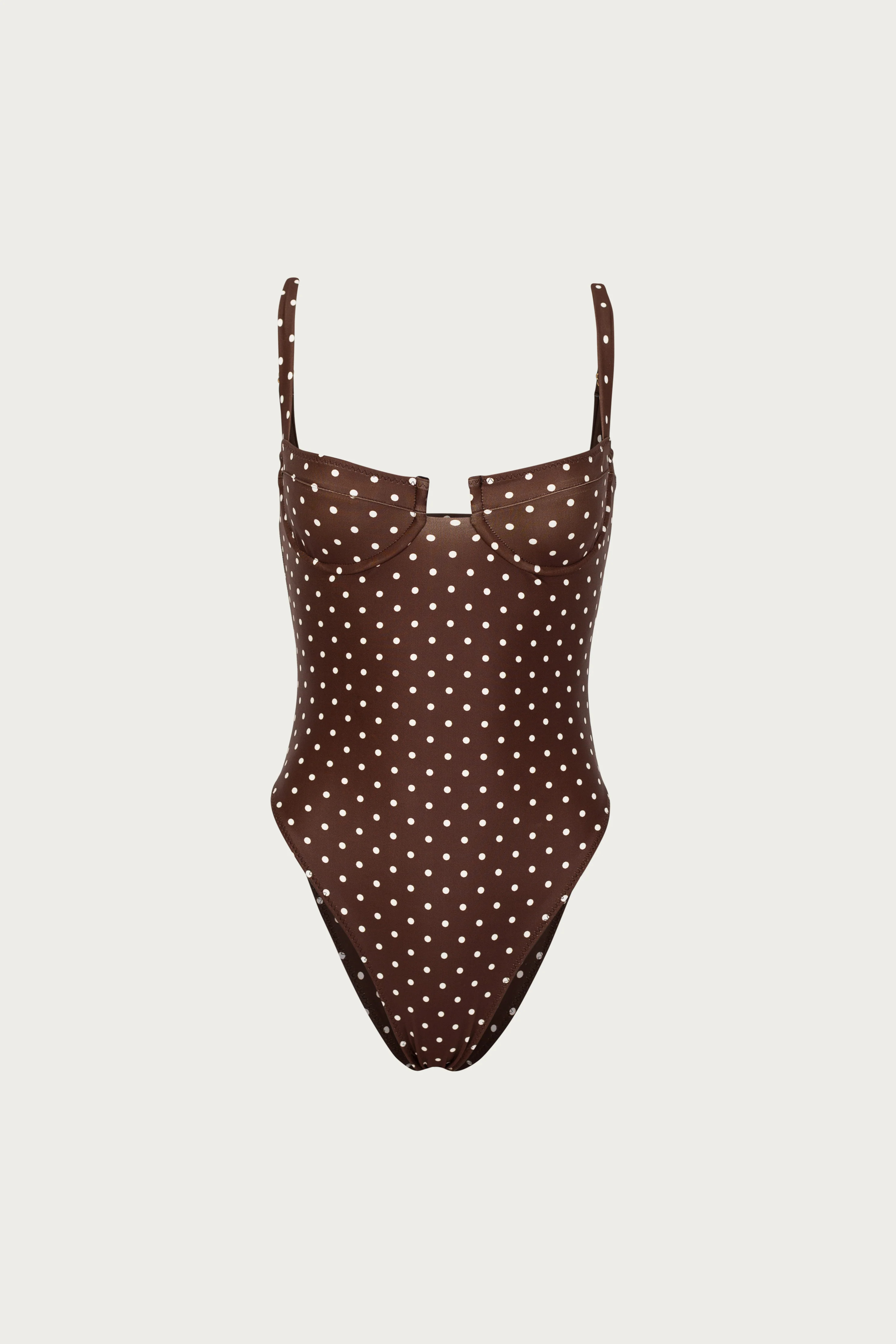 Bustier One Piece (Brown Cream Polka Dot) | SAME