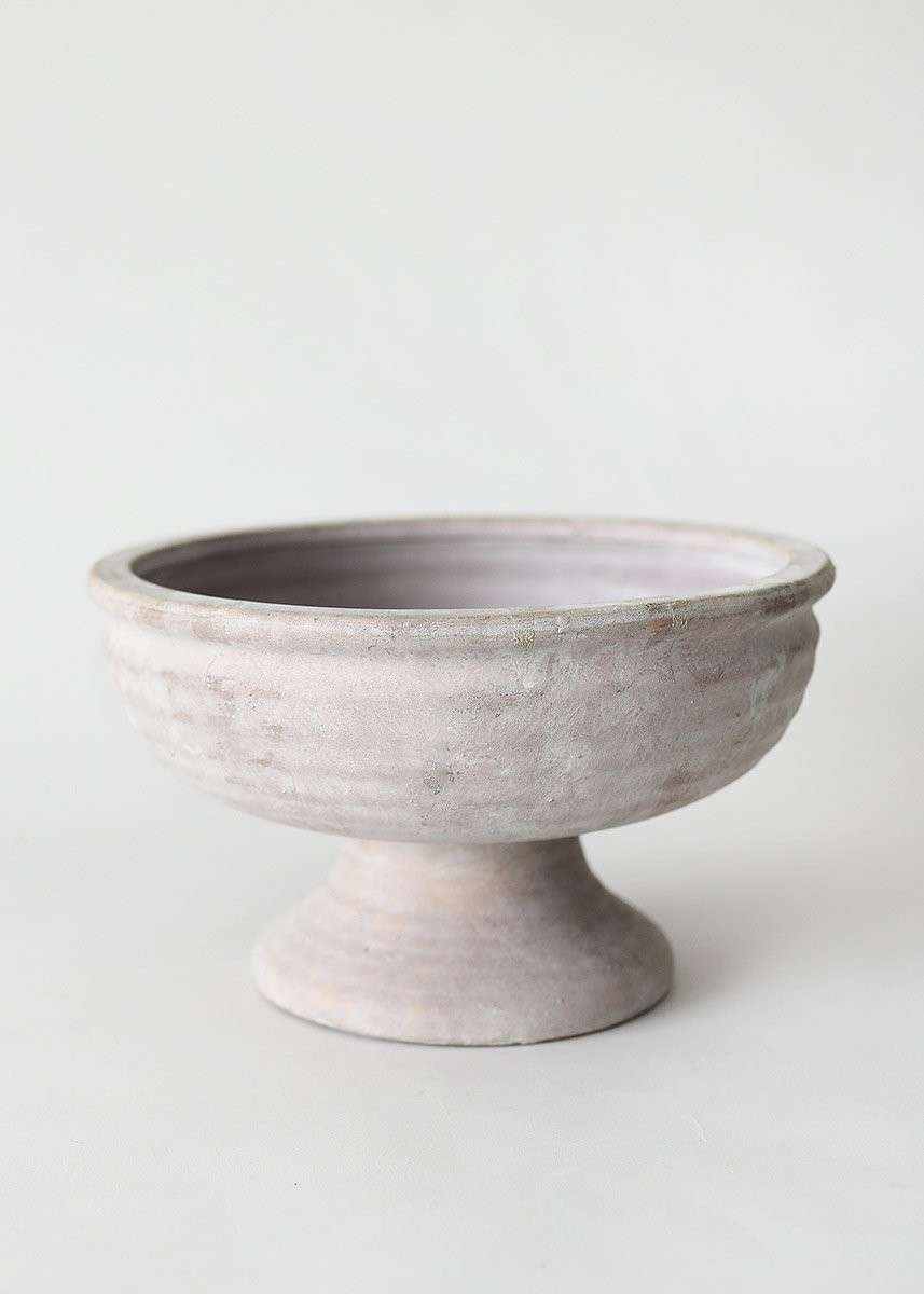 Whitewashed Compote Bowl - 6.25" Tall | Afloral (US)