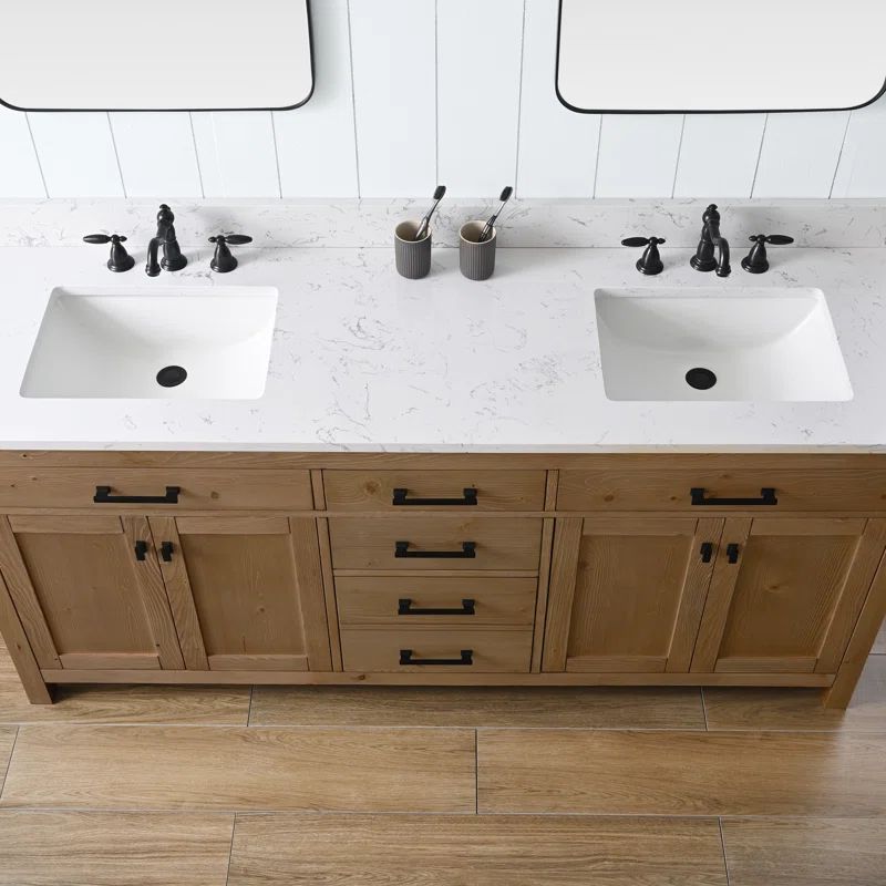 Atencio 72" Double Bathroom Vanity Set | Wayfair North America
