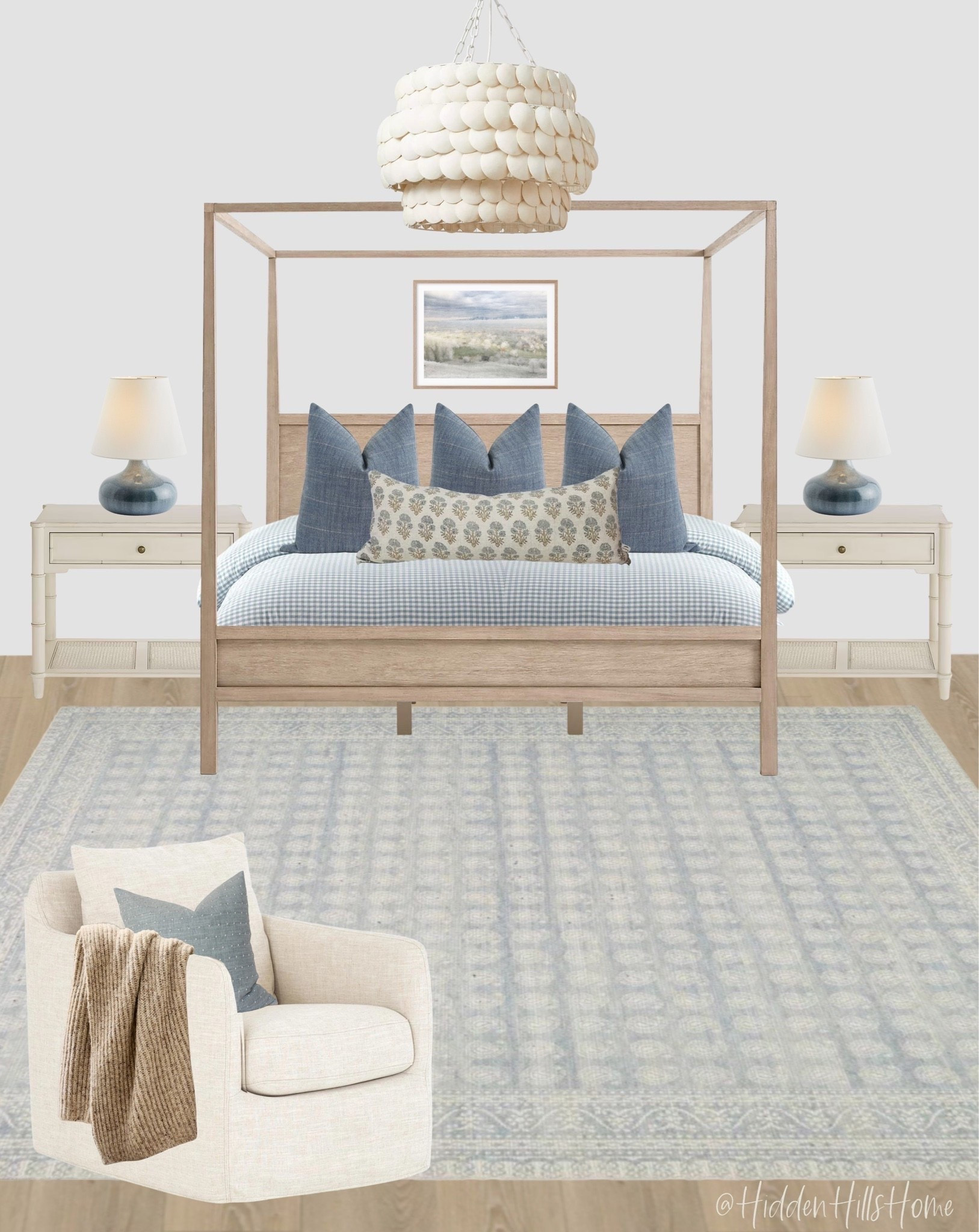 Coastal bedroom decor mood board, bedroom design ideas, master bedroom, canopy bed, bedding, home decor ideas, bedroom inspiration #coastal

#LTKHome #LTKSaleAlert #LTKSeasonal