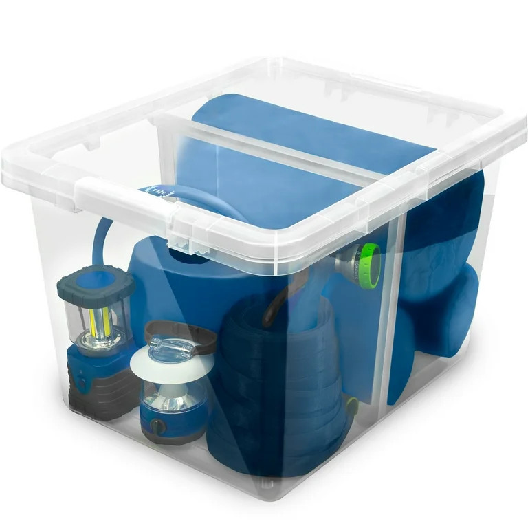 The Home Edit 70 Quart Clear Plastic Storage Bin with Divider, Adult | Walmart (US)