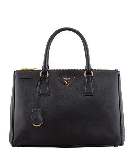 Saffiano Double-Zip Executive Tote Bag, Black (Nero) | Neiman Marcus