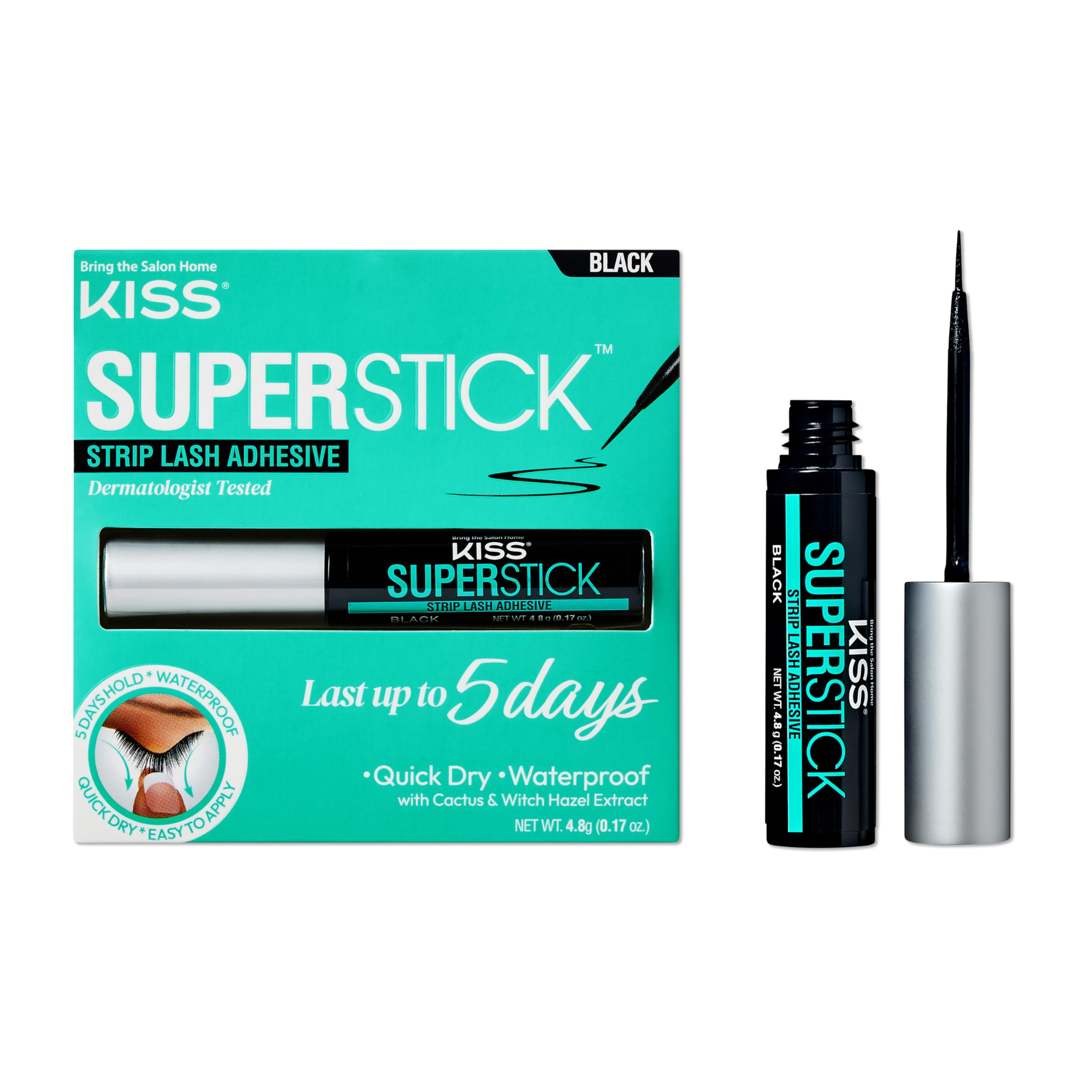 KISS Super Stick 5-Day Extended Wear Strip Lash Adhesive, Quick Drying Lash Glue, Witch Hazel & C... | Amazon (US)