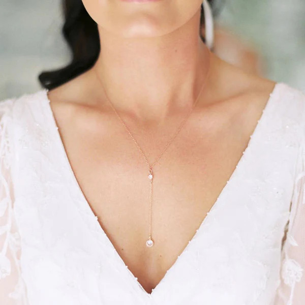Rose Gold Y Necklace | Wander and Lust Jewelry