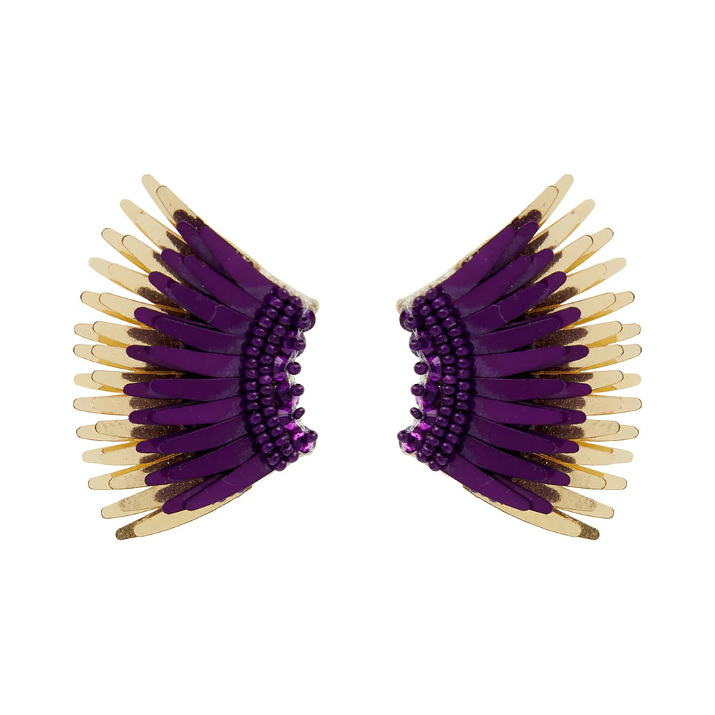 Mini Madeline Earrings Purple Gold | Mignonne Gavigan