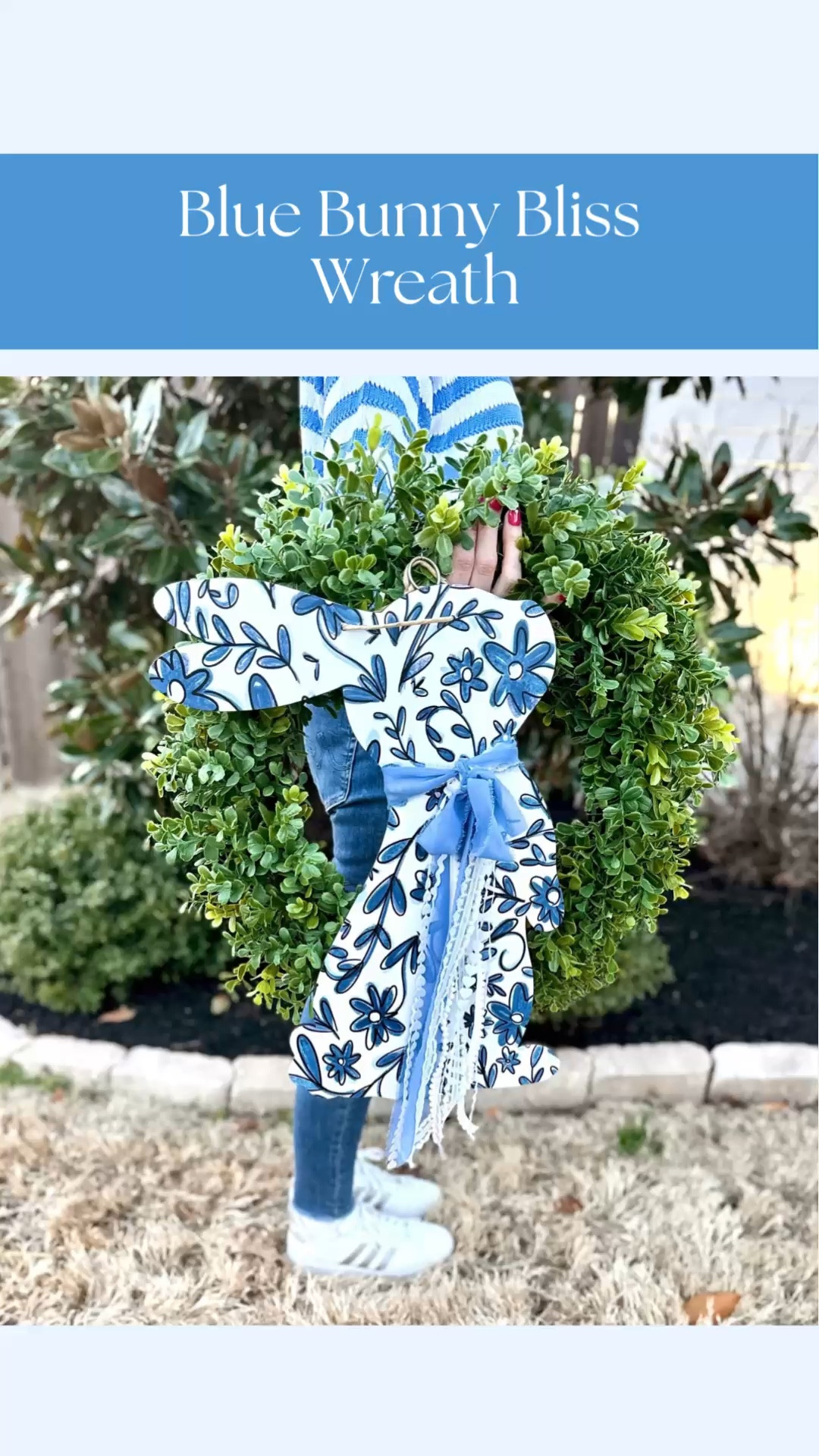 Introducing Blue Bunny Bliss Wreath.  This Bunny can be used as a Door Hanger with or without a boxwood wreath. This is Part 1 of our 2026 Easter Collection. Stay tuned for Part 2. 

#LTKSeasonal #LTKSpringSale #LTKHome