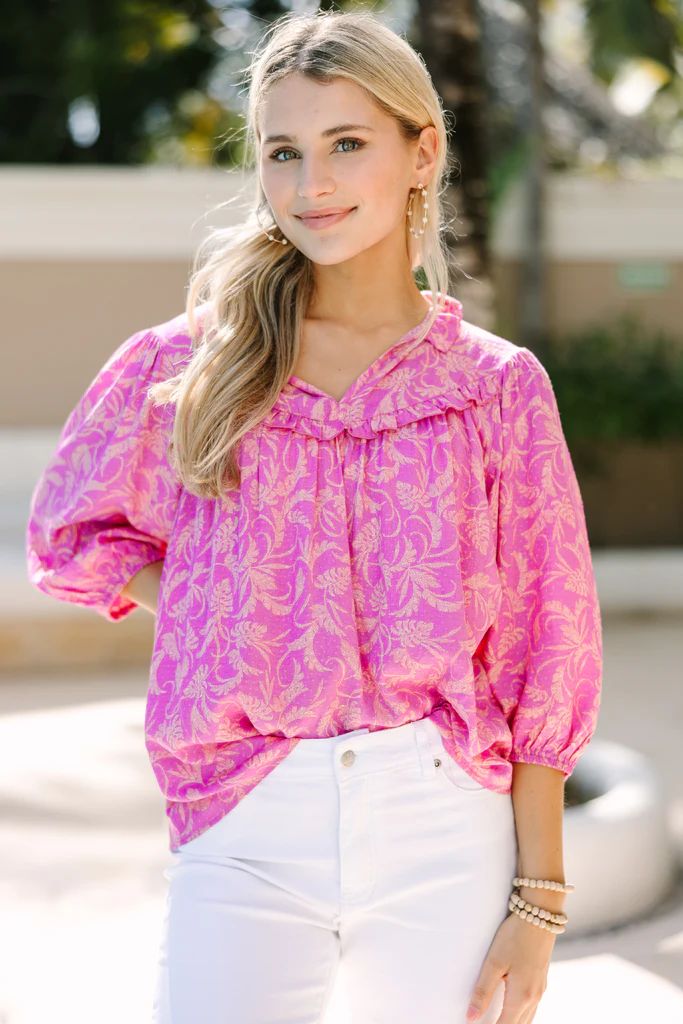 Time To Go Pink Floral Blouse | The Mint Julep Boutique