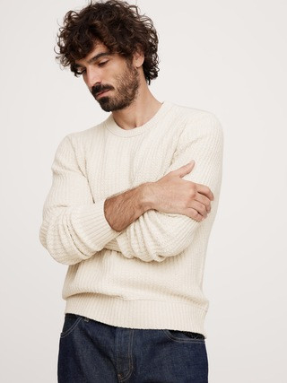 Ribbed Bouclé Crew-Neck Sweater | Banana Republic | Banana Republic (US)