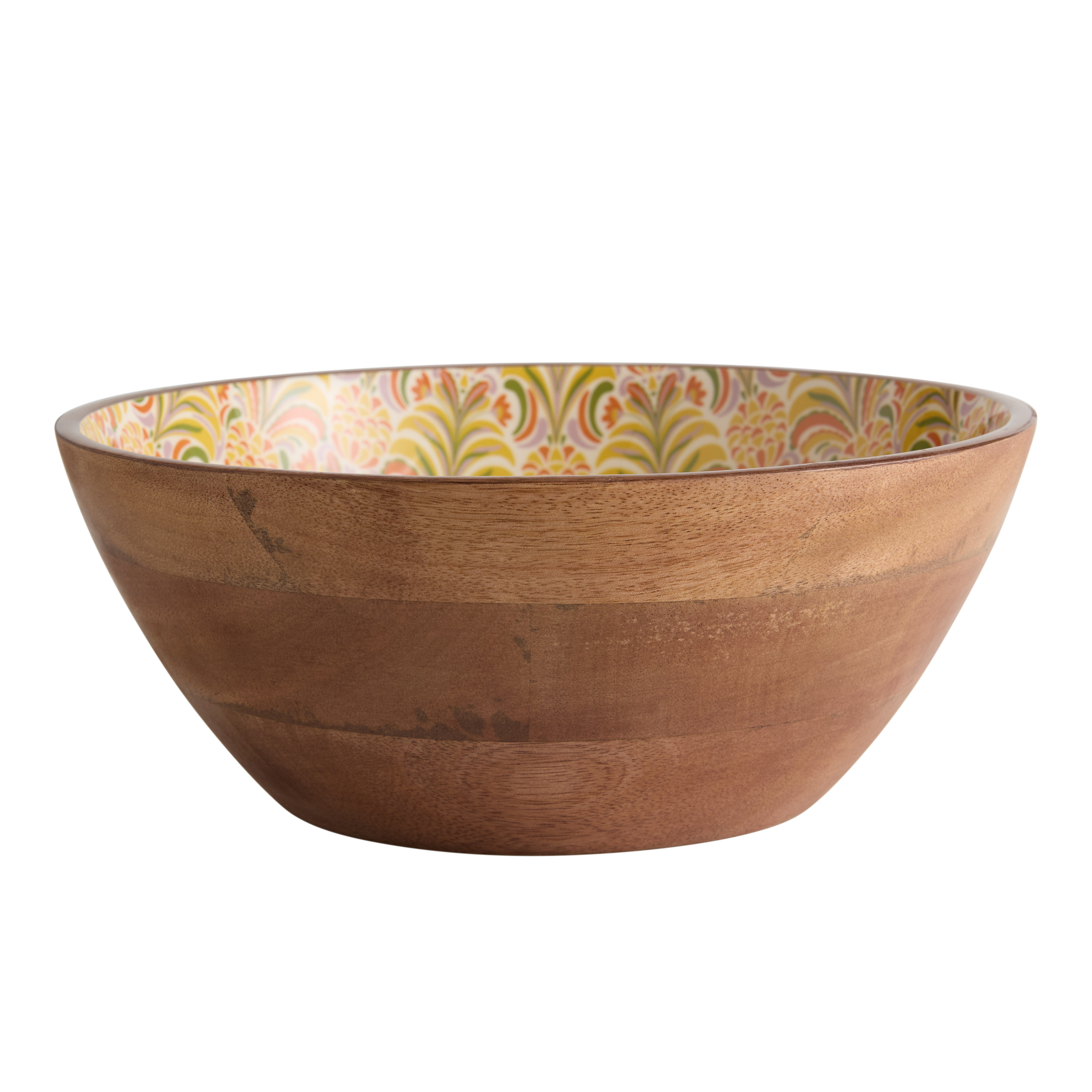 Large Multicolor Enamel Wood Pineapple Serving Bowl | World Market