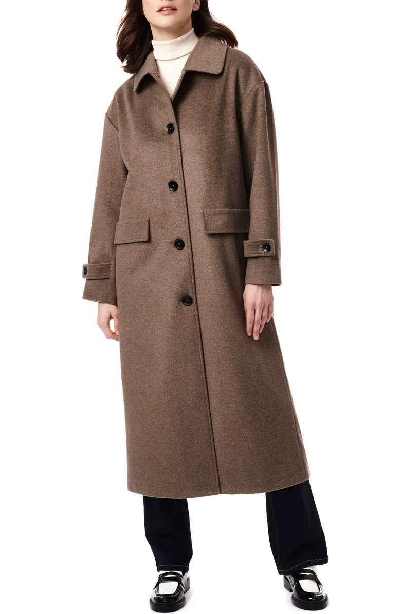 Melton Longline Wool Blend Coat | Nordstrom