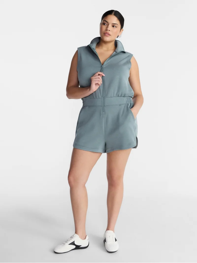 Avia Women's Scubaknit Romper, Sizes XS-4X | Walmart (US)