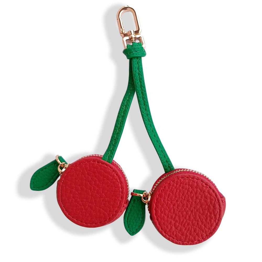 Culuxera Cherry Coin Purse Keychain - Mini Fruit Charm for Wallet, Bag and Handbag Decor | Aesthe... | Amazon (US)