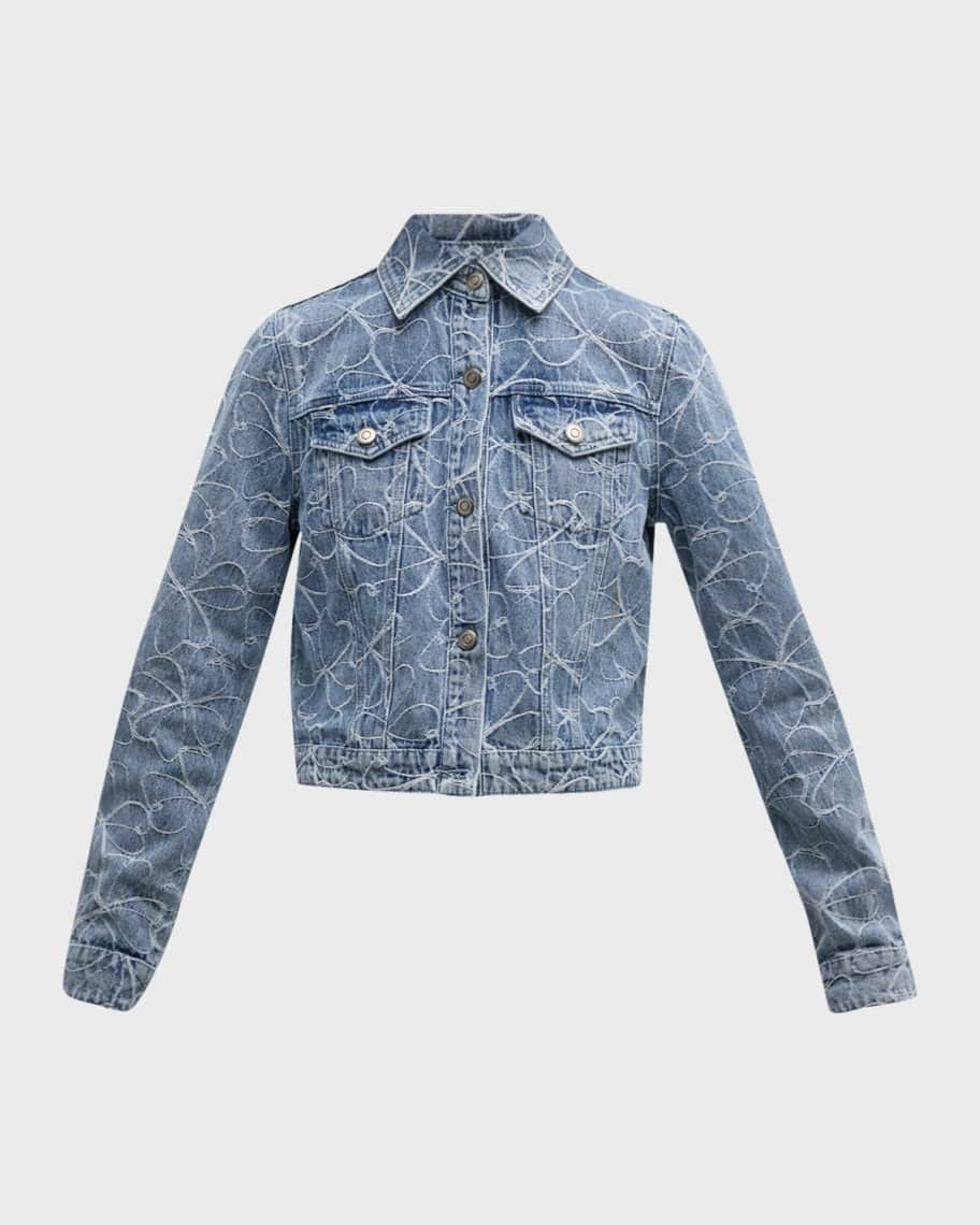 Ramy Brook Hoff Floral Embroidered Denim Jacket | Neiman Marcus