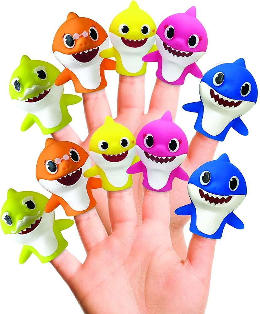 Nickelodeon Baby Shark 10 Pc Finger Puppet Set - Party Favors, Educational, Bath Toys, Story Time... | Amazon (US)