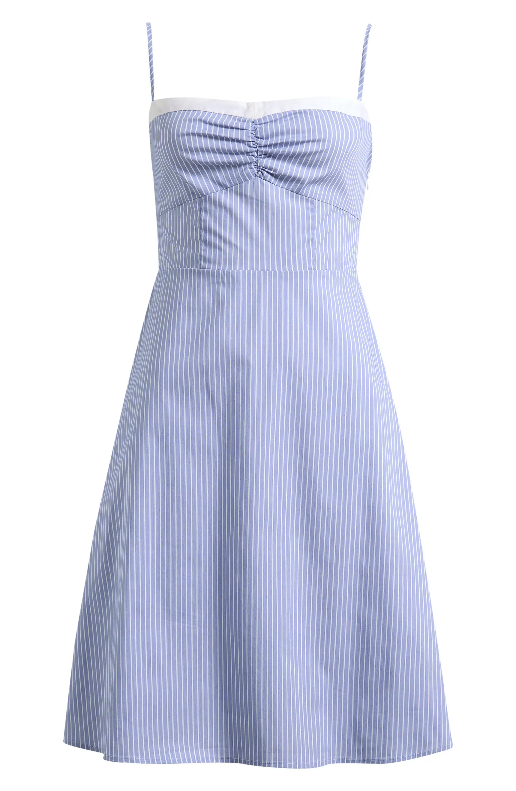 x Hannah Lovey Porter Remi Pinstripe Cotton Blend Dress | Nordstrom