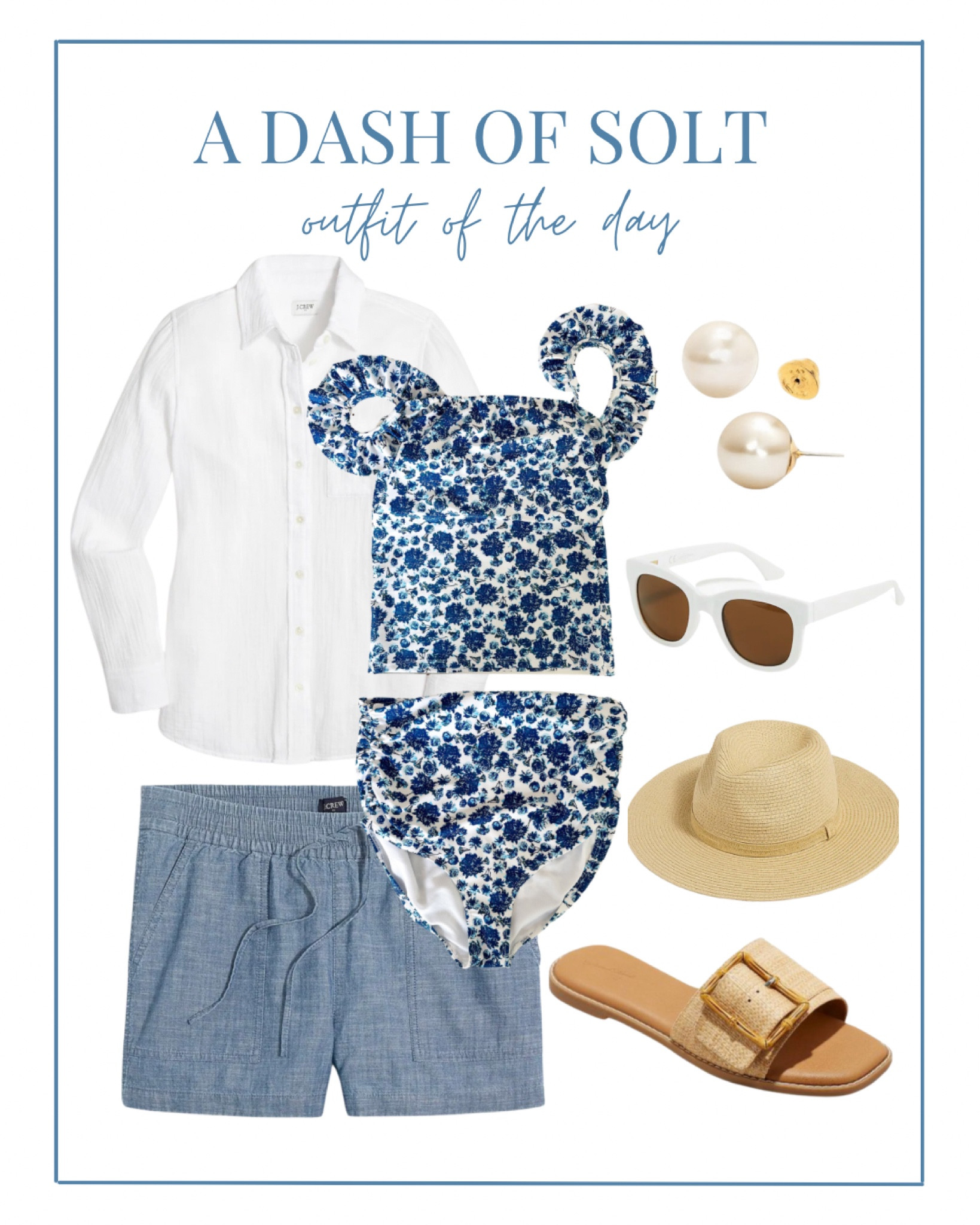 What I wore to the beach yesterday! I love this two piece swim suit from Albion Fit! It’s so flattering and the blue and white print is a coastal granddaughters dream. I paired it with a linen button down and linen shorts and it was comfy and chic!

Swim, swim suit, one piece, tankini, high waisted bottoms, post partum swim suit, linen shorts, linen shirt, summer accessories, summer outfit, 4th of July, beach outfit, coastal style, blue and white, classic style, preppy style, preppy 

#LTKSeasonal #LTKstyletip #LTKswim