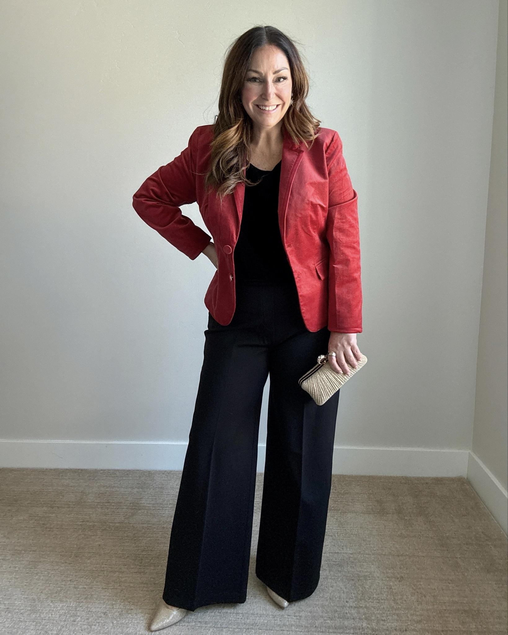 Holiday Outfit Dressy Holiday Party    || Wearing Blouse, L // Jacket, 14 // Pants, XL Petite 

 #eventoutfit #holidayevent #festiveholiday #LTKHoliday #LTKSeasonal #LTKMidsize