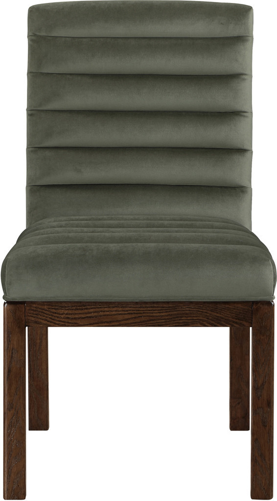 Evelyn Velvet Dining Chair In Brown and Green | 1stopbedrooms