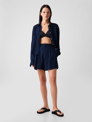365 High Rise Linen-Blend Shorts | Gap (US)
