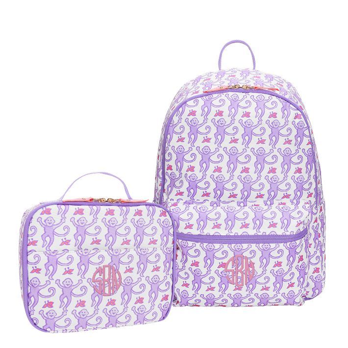 Colby Roller Rabbit Lavender Monkey Backpack & Lunch Box Bundle | Pottery Barn Teen