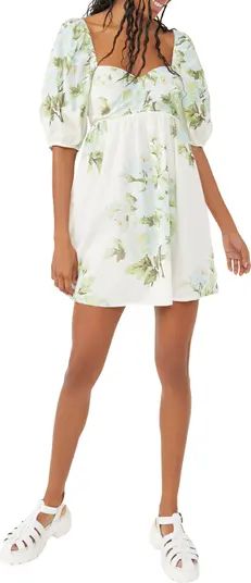 Peony Puff Sleeve Babydoll Dress | Nordstrom