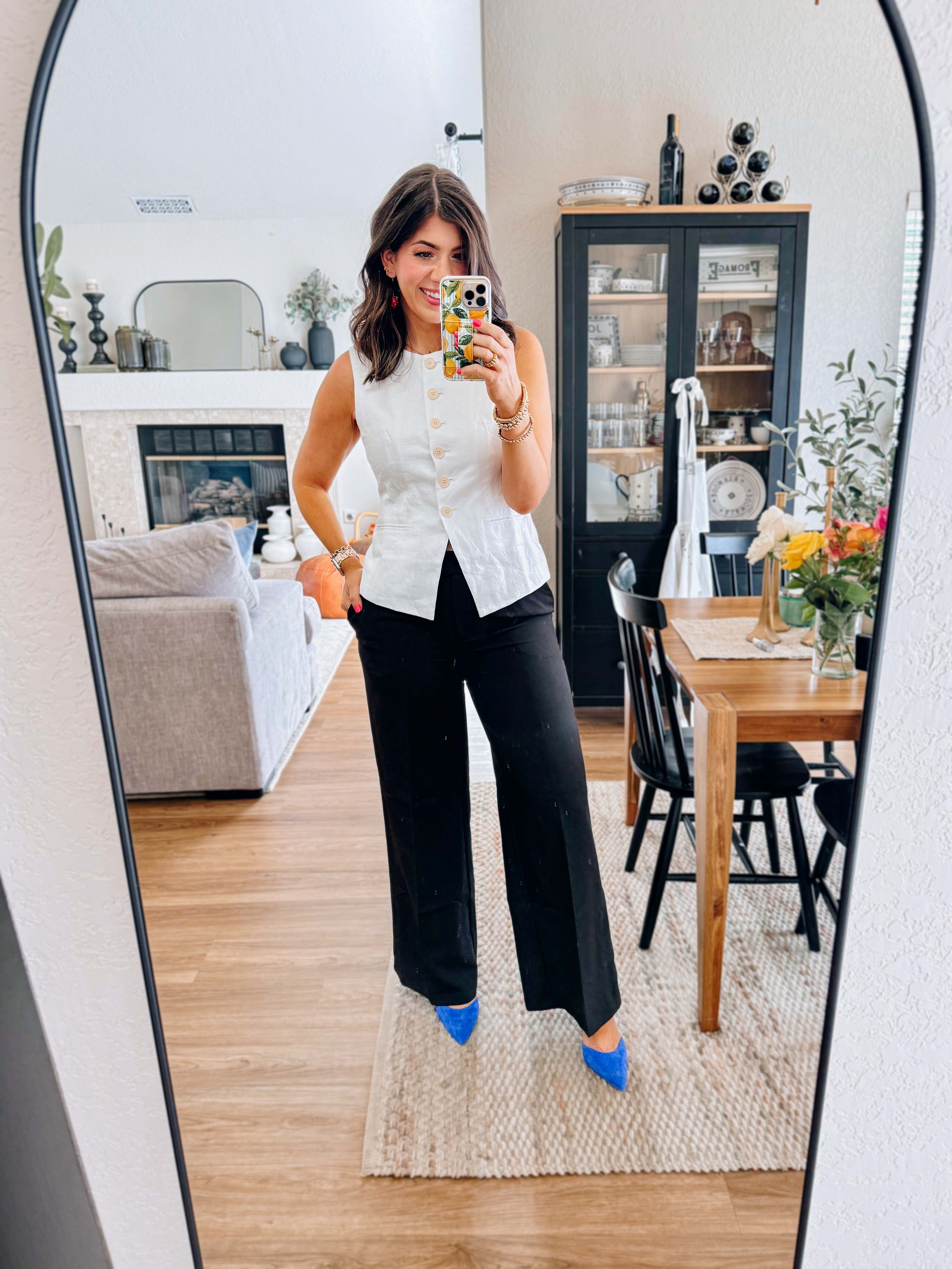 In a 6 linen vest and an 8 regular trouser 

midsize workwear, business casual outfits, chic office looks, professional style, midsize fashion inspo, everyday work outfits, office outfit, office look, affordable workwear

#LTKMidsize #LTKStyleTip #LTKWorkwear
